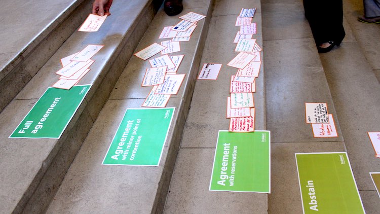 Scales of agreement on a key decision