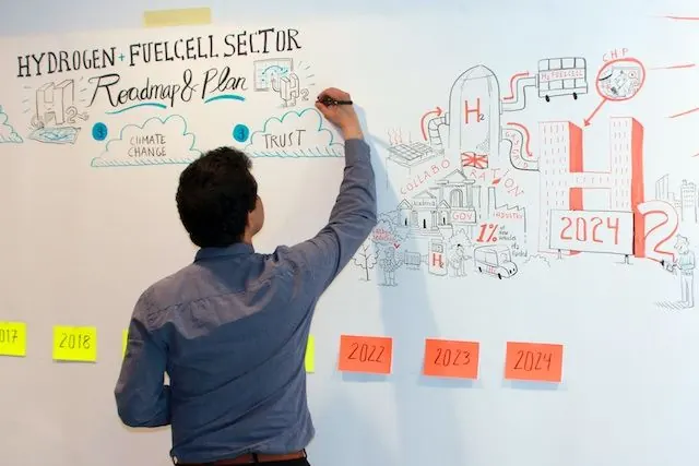 David Vignolli illustrating live during the workshop