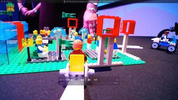 A still from a group's four-minute LEGO movie
