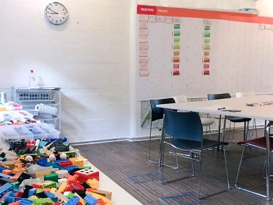 A room set up and ready for a workshop